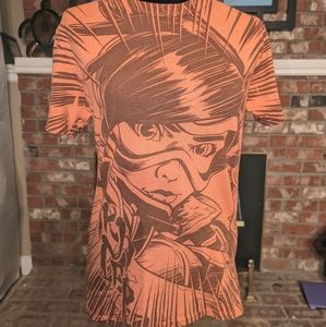Original Funko Overwatch Tracer T-shirt, Orange, Size Small